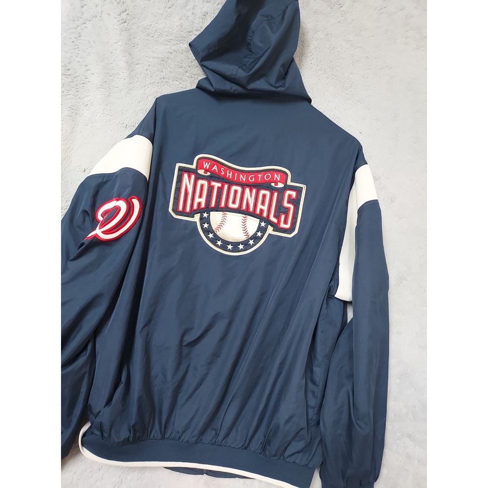 Washington Nationals Jacket Mens Large GII MLB Baseball Blue Embroidered Lined L